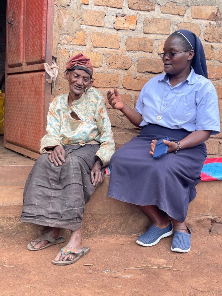 Sister immy paying a visit to the eldery -she had a face to interaction to know her needs and wellbeing